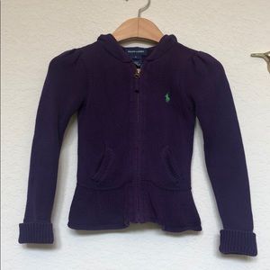Ralph Lauren kids hooded zip up cardigan 5